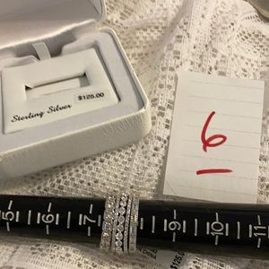 A beautiful 5 pc. ladies sterling silver ring set with cz’s size 8